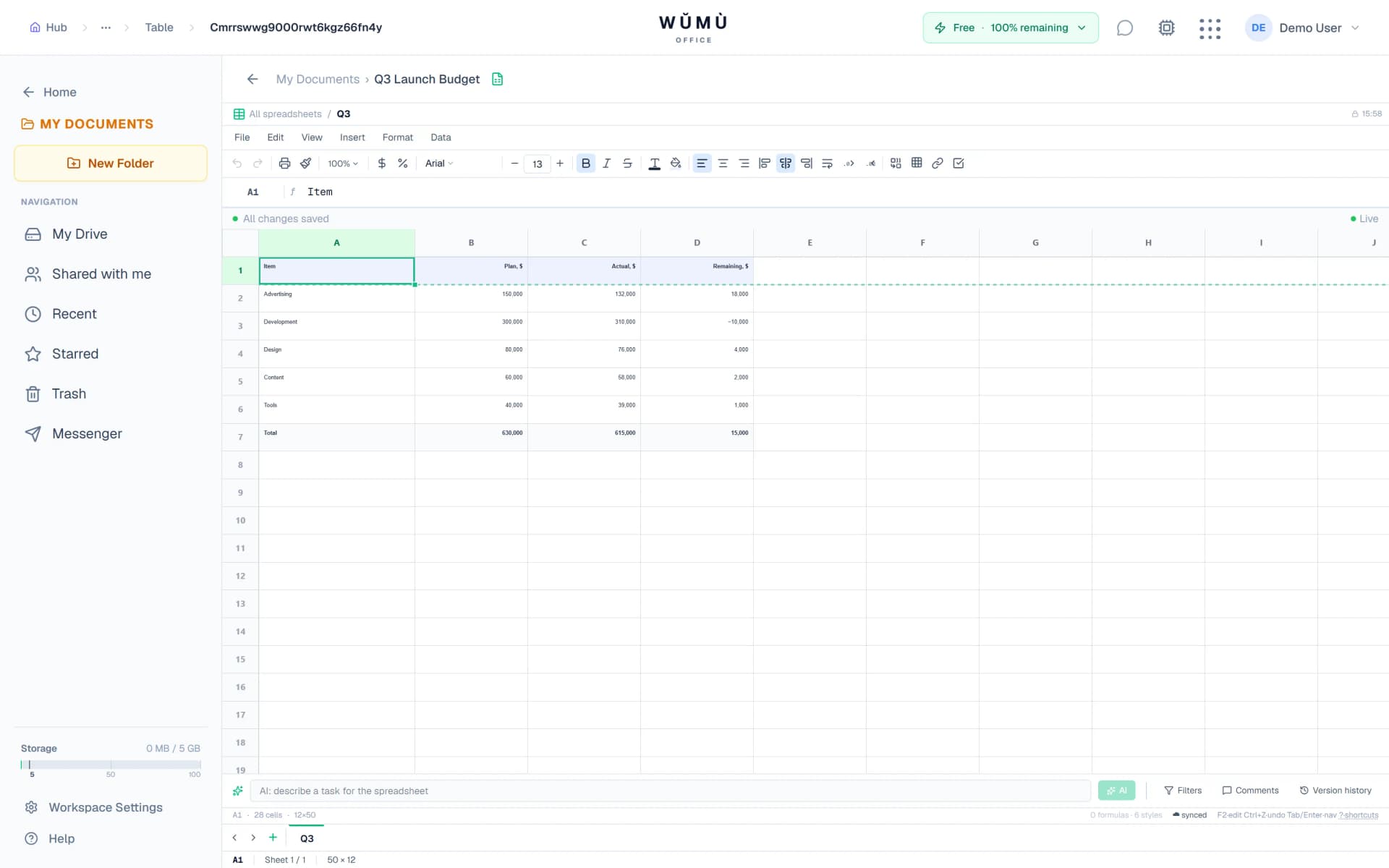 Spreadsheets